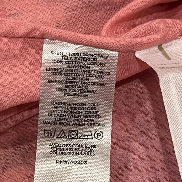 Loft Floral Short Sleeve Lined Swing Mini Dress, Cotton, Pink Blue, 16 - Picture 6 of 12